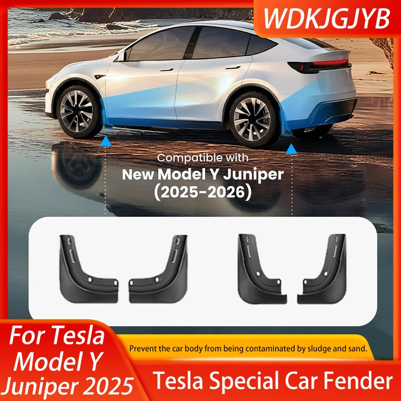 Tesla Model Y Juniper 2025 머드 가드 머드 플랩 Anti-Snow Anti-Sand Splash 전면 후면 머드 플랩 가드 자동차 액세서리