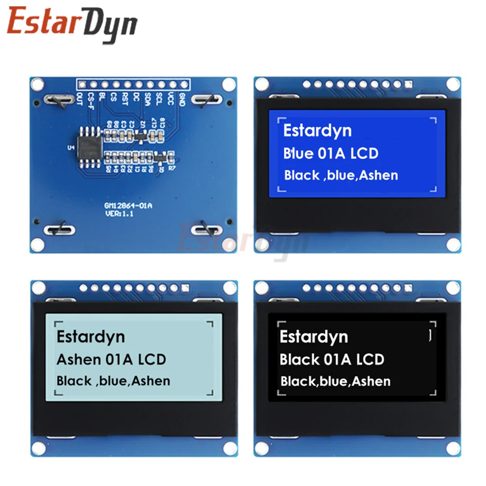 Estardyn 12864 SPI LCD Module 128X64 SPI ST7567A COG Graphic Display Screen Board LCM Panel 128x64 Dot Matrix Screen for