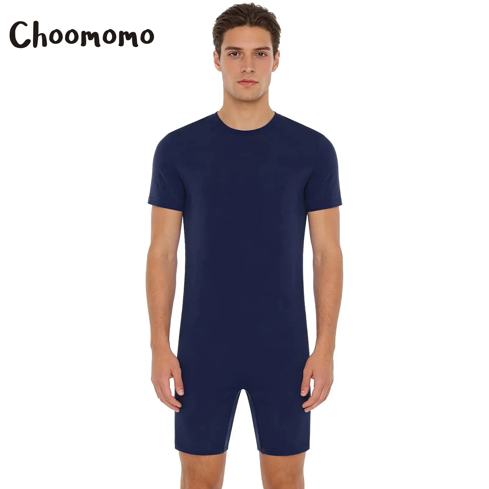 Adults Unisex Anti-strip Adaptive Jumpsuit Short Sleeve Short Bottom Back Zipper One-piece Rompers Elderly Special Needs Clothes