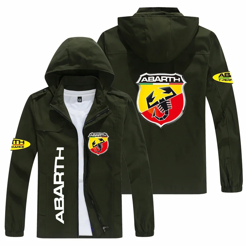 2023 NEW Spring and autumn men's ABARTH logo Hooded Jacket popular print casual fashion loose rider jacket men's street Basebal