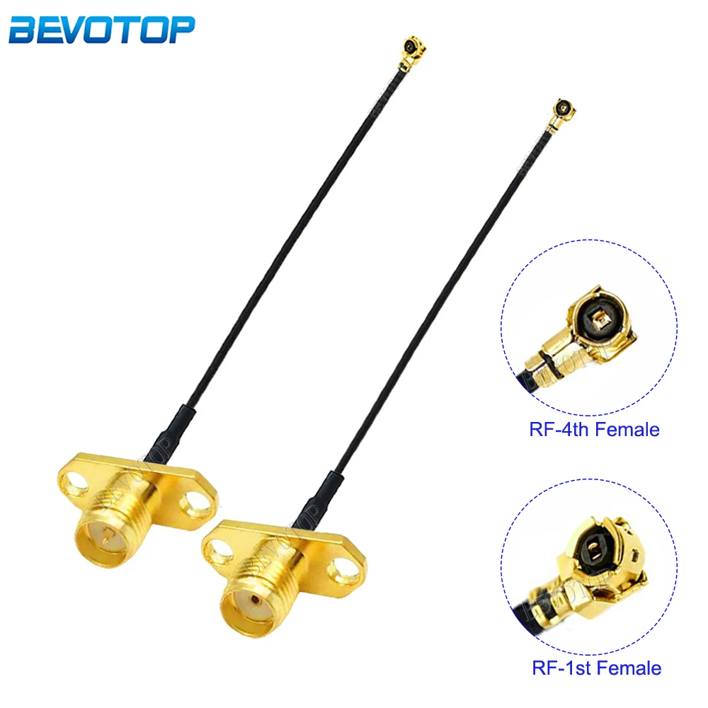 

1PCS U.FL IPX-1/MHF-4 Female to RP-SMA/SMA Female 2Hole Flange Panel Mount RF113 Pigtail WIFI Antenna Extension Cable Jumper