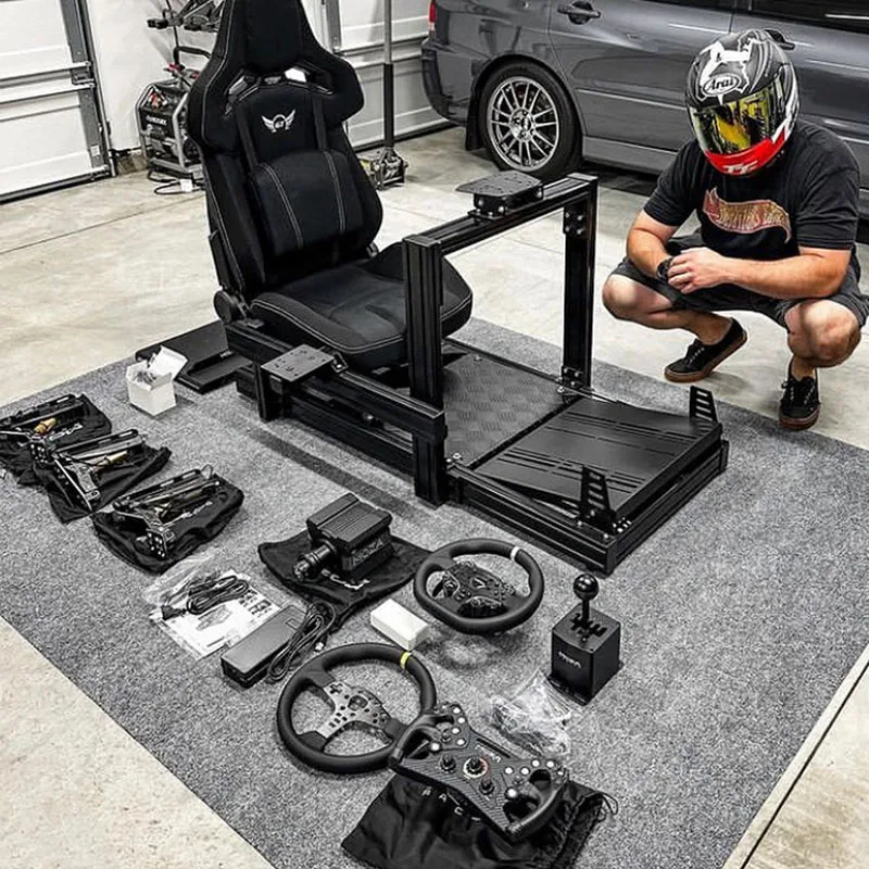 40160 Aluminum Seat Steering Wheel Stand Racing Simulator Sim Racing Cockpit Sim Rig for Fanatec Tummaster MOZA Speed Magic