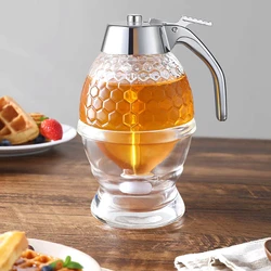 Glass Honey Dispenser Food Grade Glass Jar 200ml Capacity Real Glass Material Syrup Dispenser Gift for Familiy