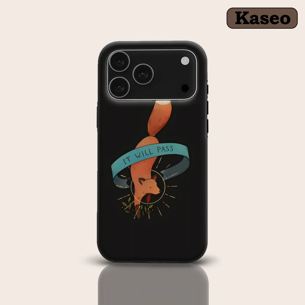 Funda KASEO Mate con Bumper para Magsafe para iPhone 17 16 15 14 Plus 13 Pro Max, Carcasa Rígida Antigolpes de PC, Diseño Fox & Hope