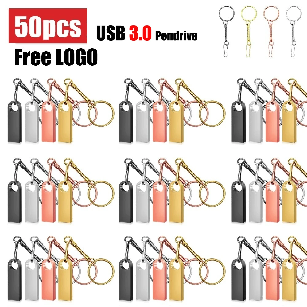 

50 шт., оптовая продажа, бесплатная лазерная USB-флешка с индивидуальной скоростью, 4 ГБ, 8 ГБ3,0, 16 ГБ, 32 ГБ, 64 ГБ, 128 ГБ, металлические палочки с ключом
