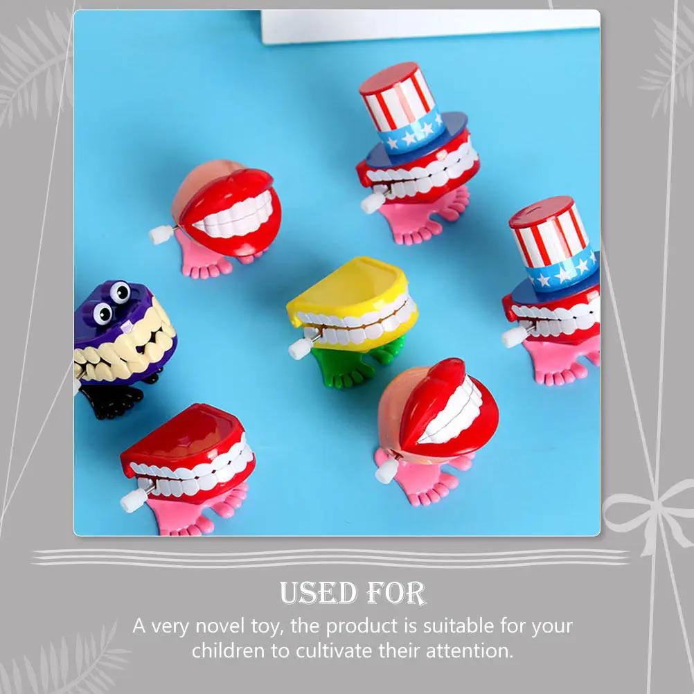 

Набор из 8 ярких разноцветных заводных игрушек-зубов для детей, ходячие пластиковые игрушки, развивающий и веселый подарок для развития интеллекта ребенка
