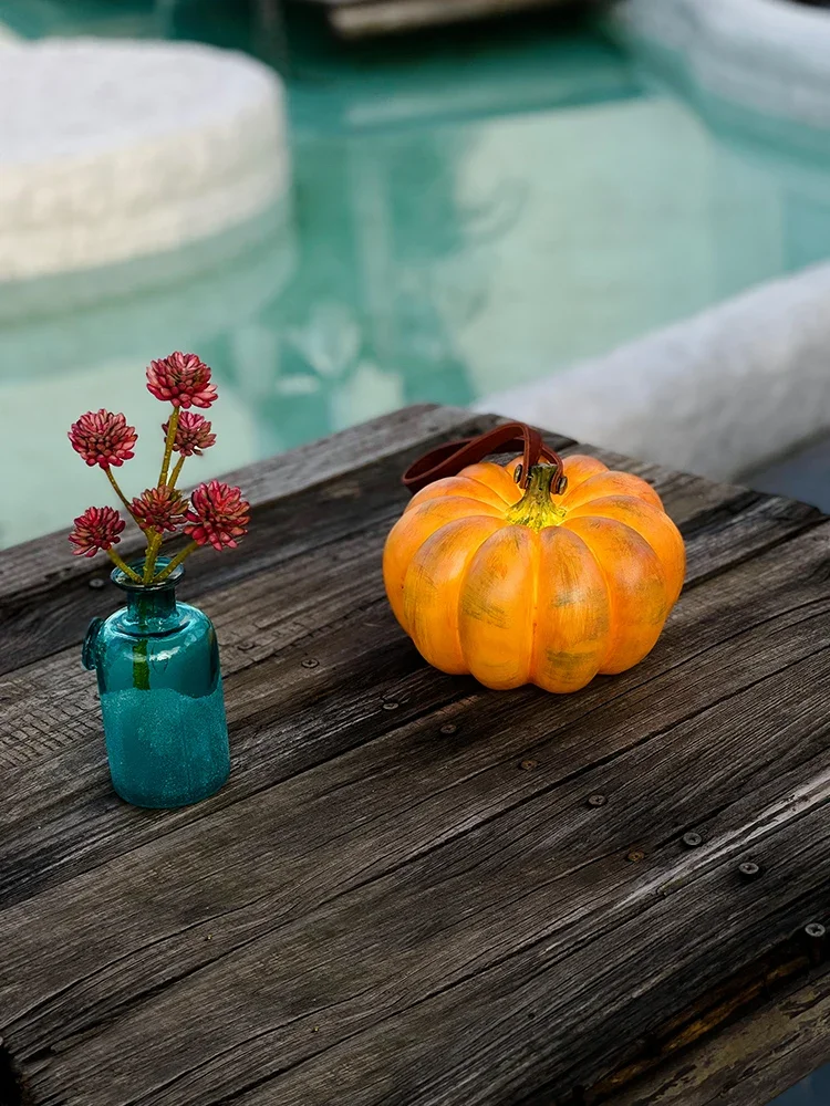 Waterproof Pumpkin Portable Night Light, Atmosfera ao ar livre, Camping, Varanda, Lâmpada de mesa, Decoração sem fio