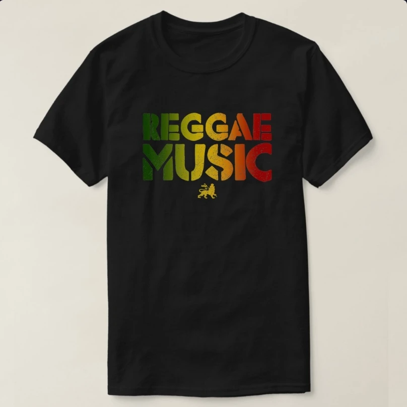 Reggae Music Lion of Judah Rastafari Rasta Jamaica T-Shirt 100% Cotton O-Neck Short Sleeve Summer Casual Mens T-shirt