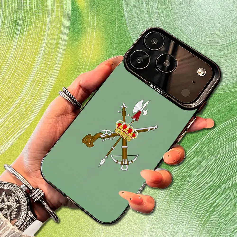 Чехол для телефона с флагом испанского легиона для iPhone 14,17,13,12,11,16,15, Mini, Pro, SE, XS, MAX, черный матовый силиконовый чехол