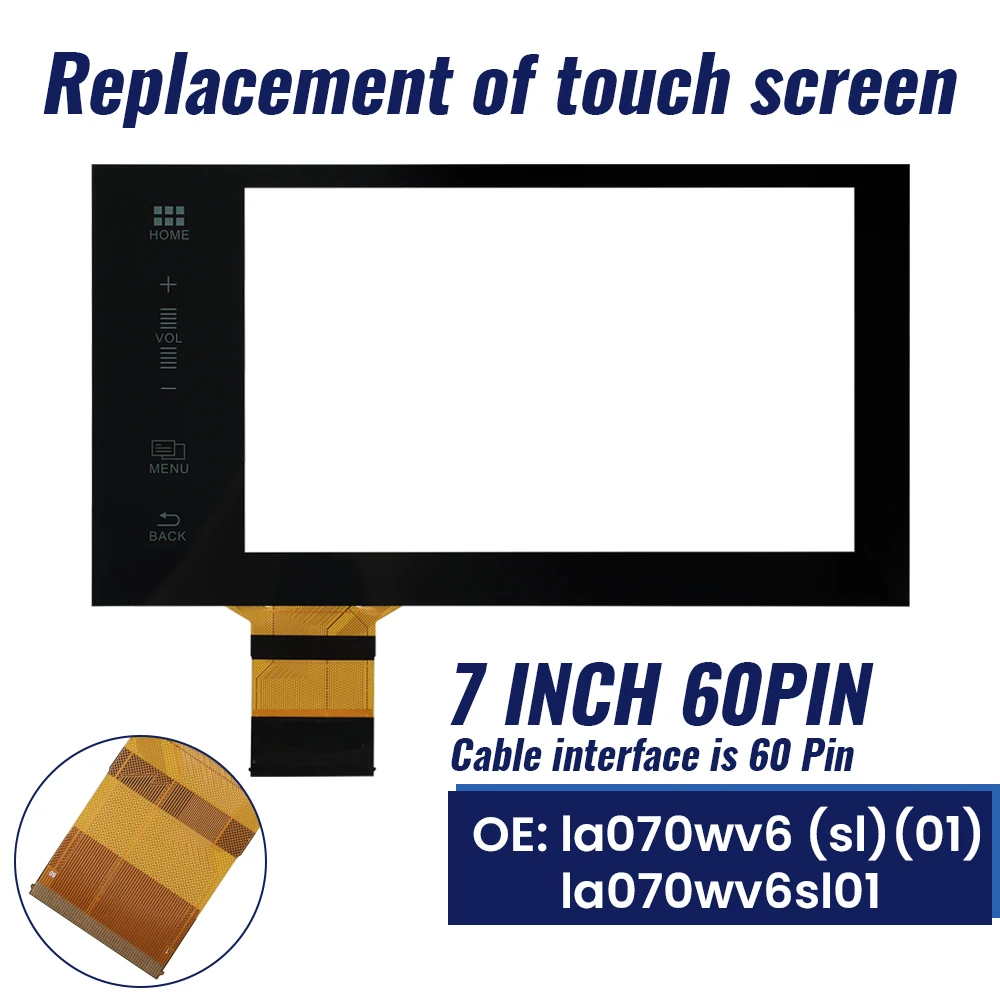7 inch 60 Pins Touch Screen Glass Digitizer Fit for Honda Accord Civic HR-V Pilot 2016 2017 Car Radio Multimedia Player