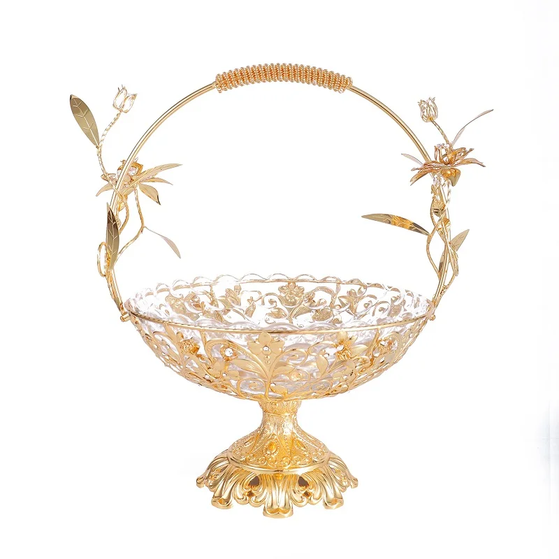 

Luxury Golden plate 38 CM Cake Stand Charger Plate Metal Wedding Sweet Fruit Nut Tray Plates For Unicorn Party Home Table Decor