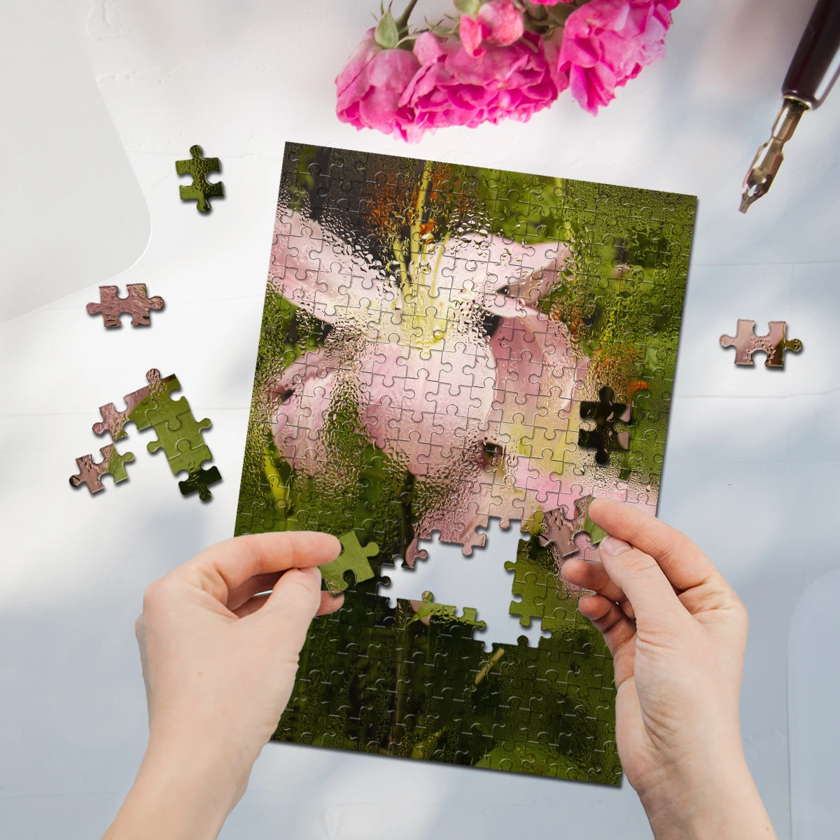 35/300/500/1000pcs Personalized Custom Photo Puzzle Scenery Photo DIY Toy Decoration Collectible Growth Gift Christmas