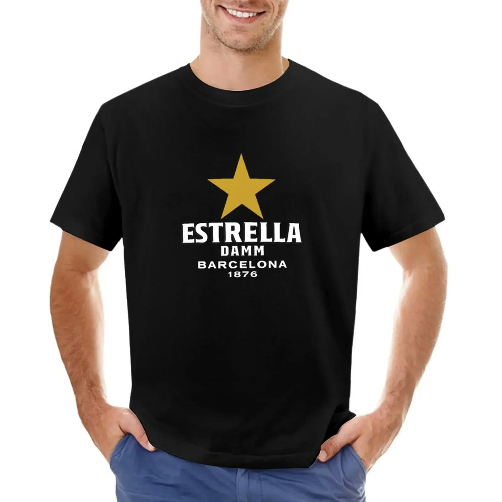 Estrella Damm beer T-shirt sports fans sweat sublime blanks men clothes