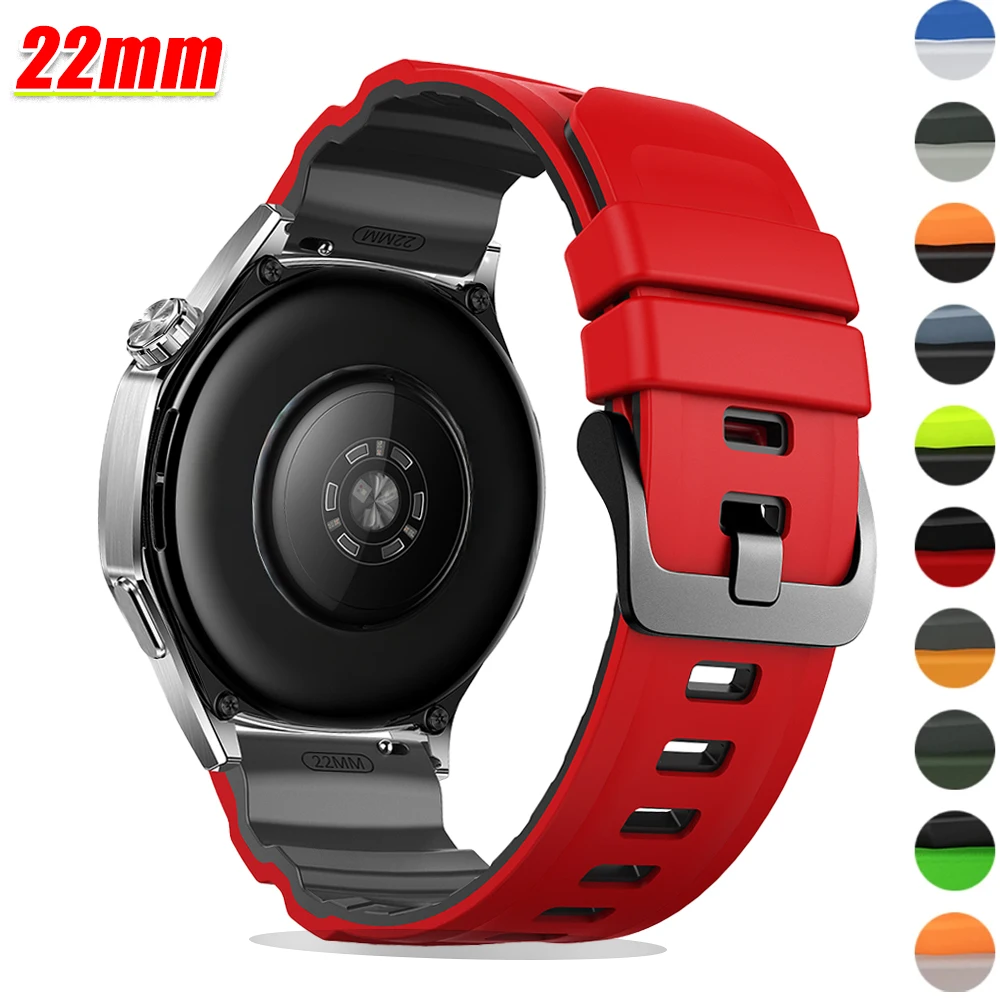 22mm Zweifarbiges Silikonarmband für Huawei Watch 4/3 GT6/5pro Sportliches Wasserdichtes Band für Garmin Forerunner 965/955/Epix2 Armband