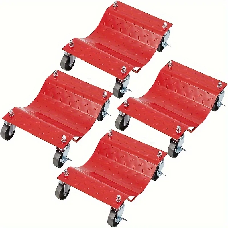 Car Dolly, 4 Tire Car Wheel Dolly, Capacity 6000 lbs, with 360°Rotational Wheel for Moving Cars, Trucks, Trailers, Motorcycles