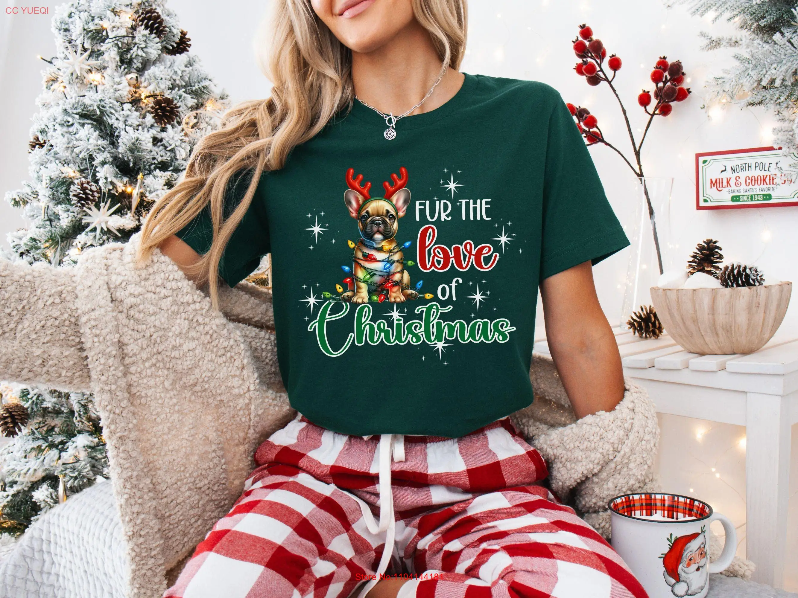 

Рождественская футболка с французским бульдогом, французская собака, праздничная вечеринка, мама, любовник для женщин, ее забавный питомец с длинными или короткими рукавами