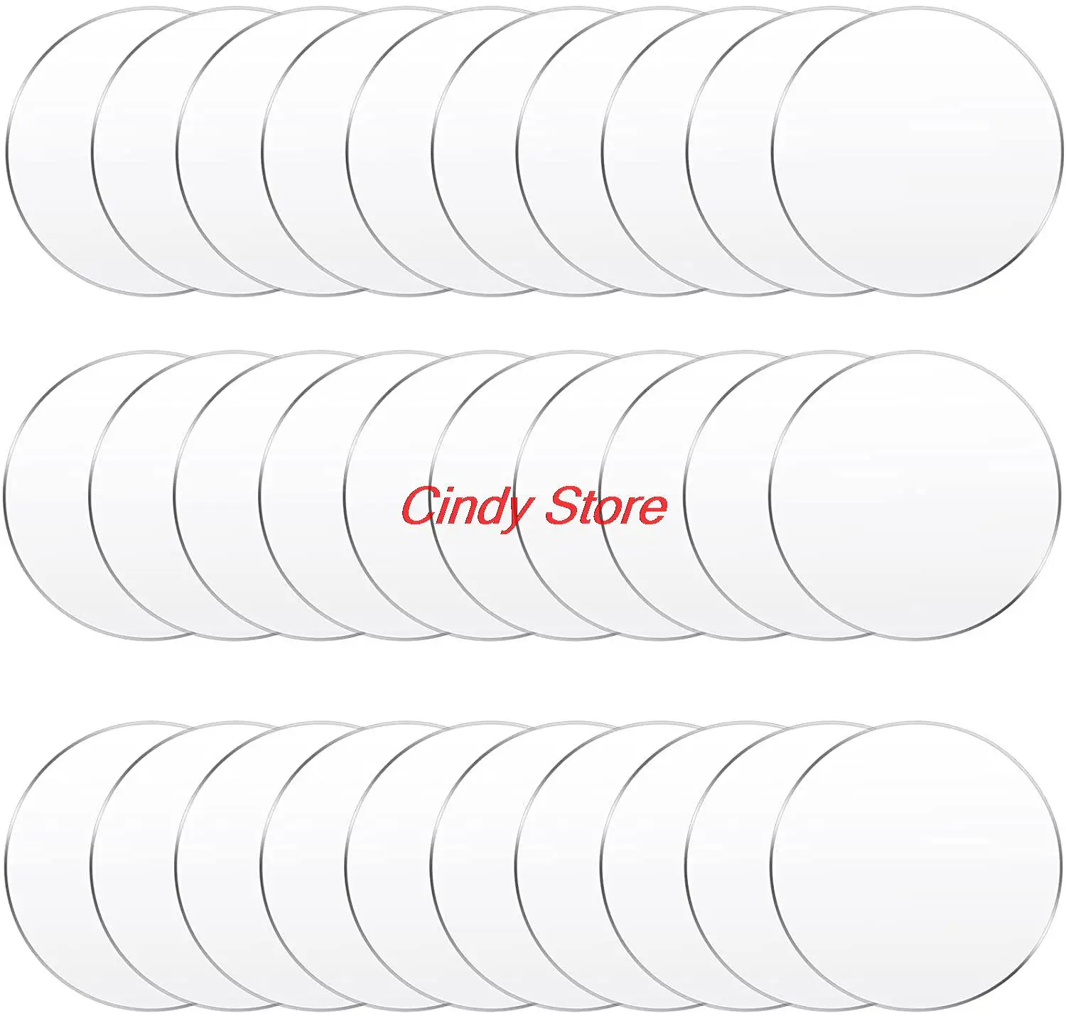 30mm 40mm 45mm 50mm 60mm Blank Clear Acrylic Disc Jewelry Art Acrylic Circle Round Shape 1.0mm Diameter