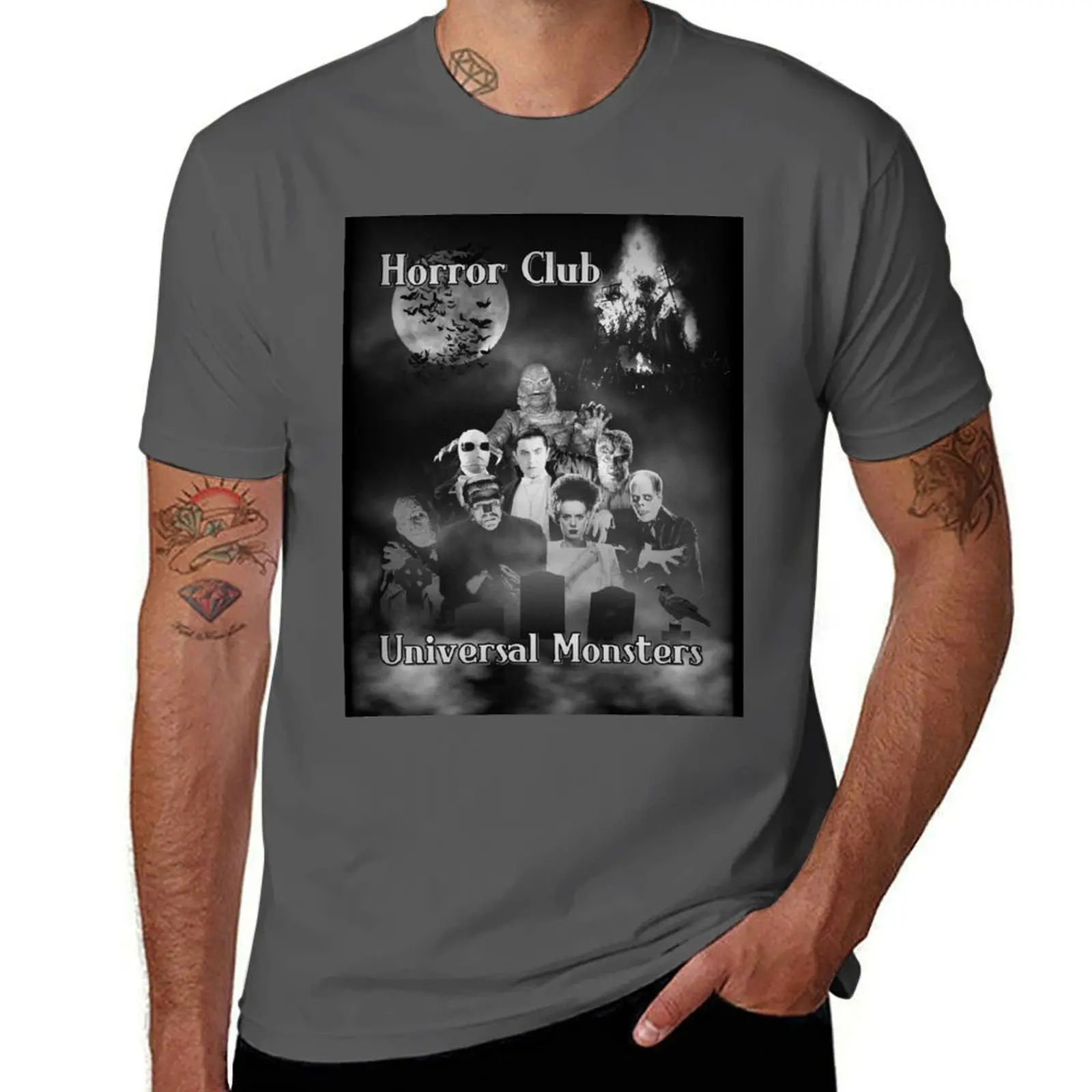 

Horror Club - Universal Monsters. T-Shirt t shirts for man graphic vintage t shirts for man cotton funny t shirts man T-Shirt