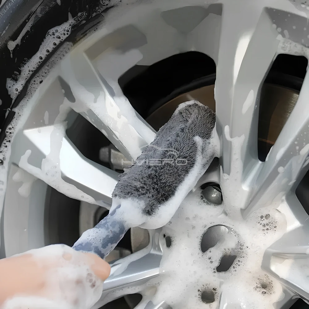 1PCS Braided Cloth Wheel Brush Car Tyre Mud Wash Microfiber Auto Motorcycle Truck Cleaning Detailing Wet and Dry Tire Rim Tool