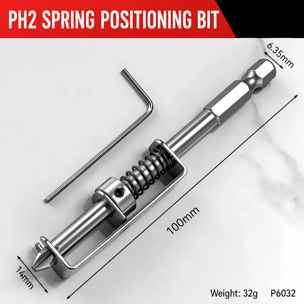 Spring-Loaded Screw Holder Drill Bit Anti-Drop Screwdriver Bit Fixing Clamp Set Screw Holder Drill Bit Phillips Screwdriver Bit