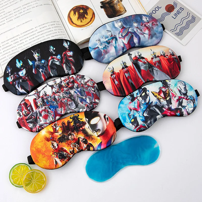 

New Kawaii Anime Ultramans Series Sleep Mask Cute Cartoon Character Creativity HD Printing Boys Nap Eye Mask Gift