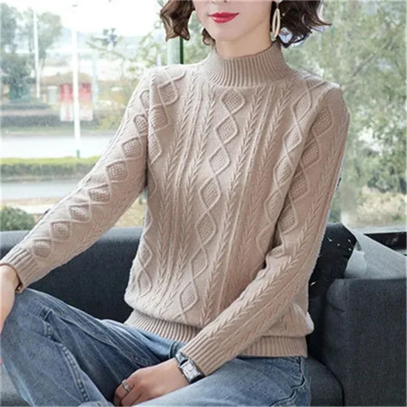 

Turtleneck Sweater Womens 2025 Autumn Winter Tops Korean Slim Women Pullover Jumper Knitted Sweater Pull Femme Hiver Truien