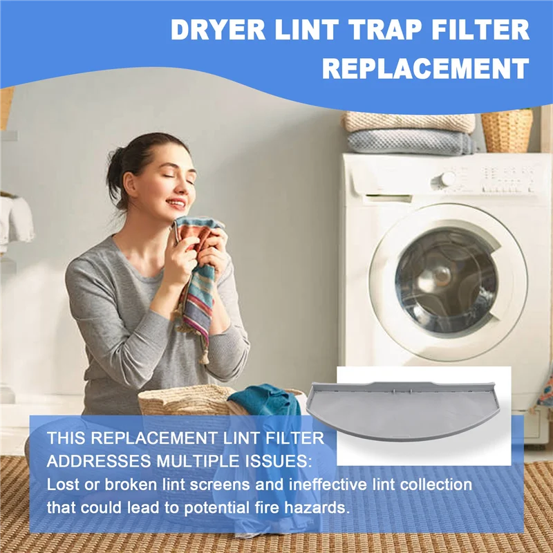 

Excellent-DC61-02595A Dryer Lint Trap Filter Replacement For Dryer Replaces AP4578777 PS4206799 EAP4206799 DV42H5200EW/A