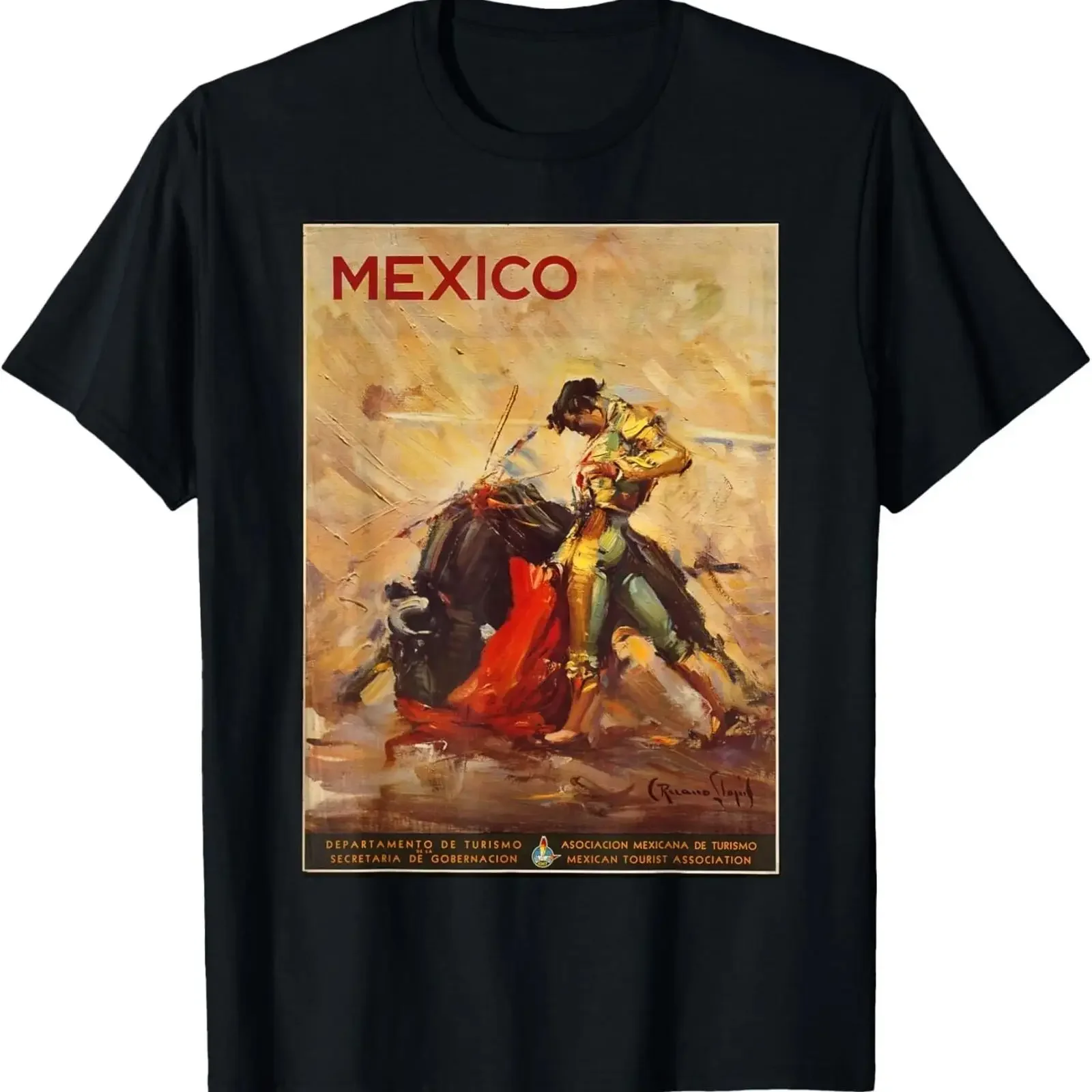 Mexiko Mexikanischer Stierkampf Matador Poster Geschenk T Shirt vintage Washed Slightly Stretched Unisex Stylish homme