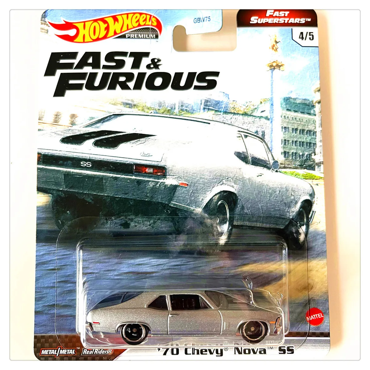 Hot Wheels  Original Fast And Furious Series Gbw75 Car Model Alloy 1/64 R34 Chevell Ss Dodg Charger Cars Model Collection Gift