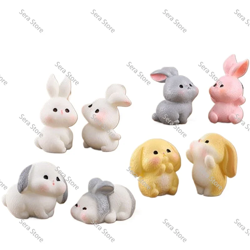 Little White Rabbit Desktop Computer Ornament - Cute Mini Figure Doll Ideal Birthday Gift for Girls