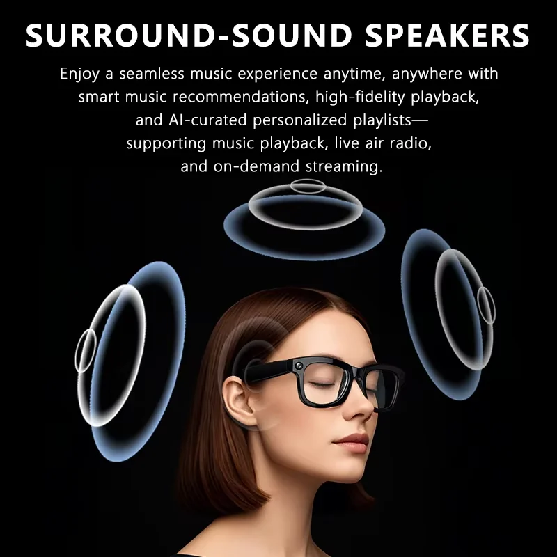 SENBONO AI gafas inteligentes Chat GPT 5MP cámara Bluetooth llamada asistente de voz gafas de Control de traducción en tiempo Real para hombres y mujeres