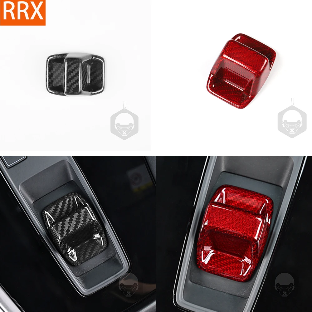 Für Audi A3 S3 8Y 2021-2023 Real Dry Carbon Fiber Schaltknauf Abdeckung Panel Trim Auto innen dekorative Zubehör