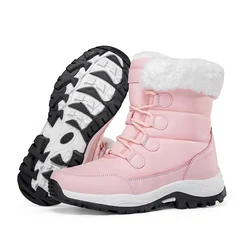 Winter Women's Shoes Snow Boots Soft Comfortable Velvet Warm Non-Slip Warm Shoes Flat Heel Boots Indoor Outdoor Snow Boots