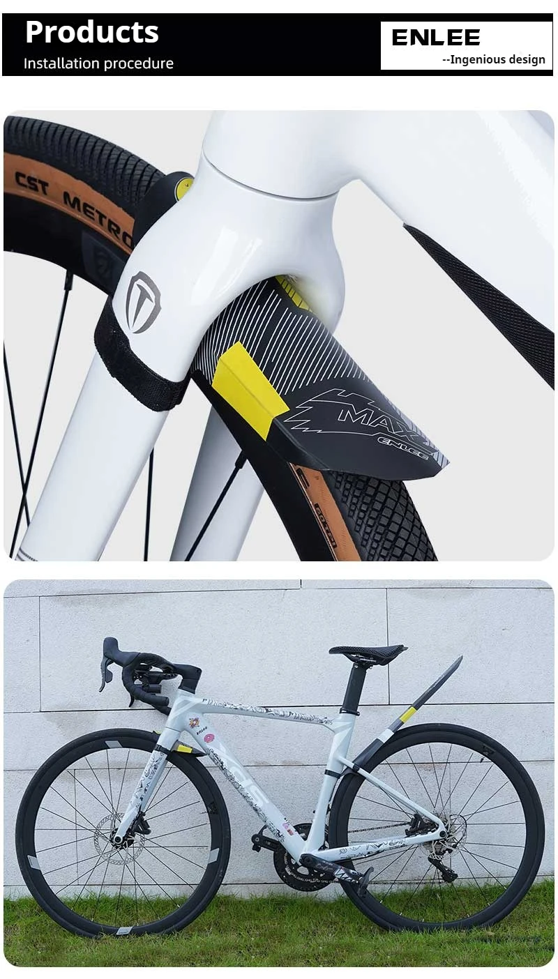ENLEE Kotflügel für Straßenfahrzeuge, Fahrradkotflügel, Vorderradgabel für Straßenfahrzeuge, schnelle Demontage, Kotflügel, tragbarer Regenschutz – Detail 10