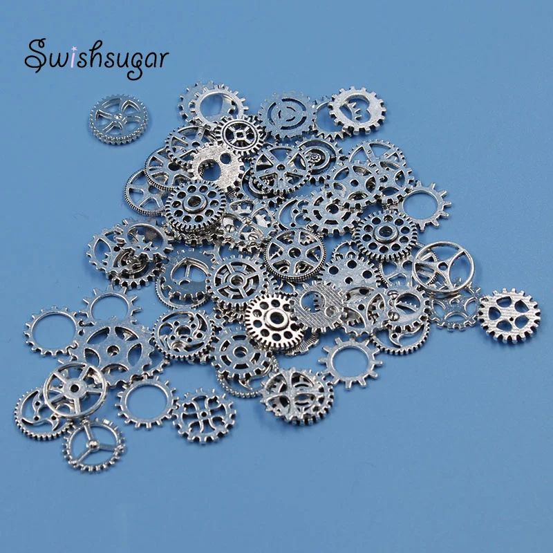 36pcs  Mixed Size Antique Colors Metal Mechanical Steampunk Cogs Gears Charms Pendant For DIY Jewelry Making Accessory image 2