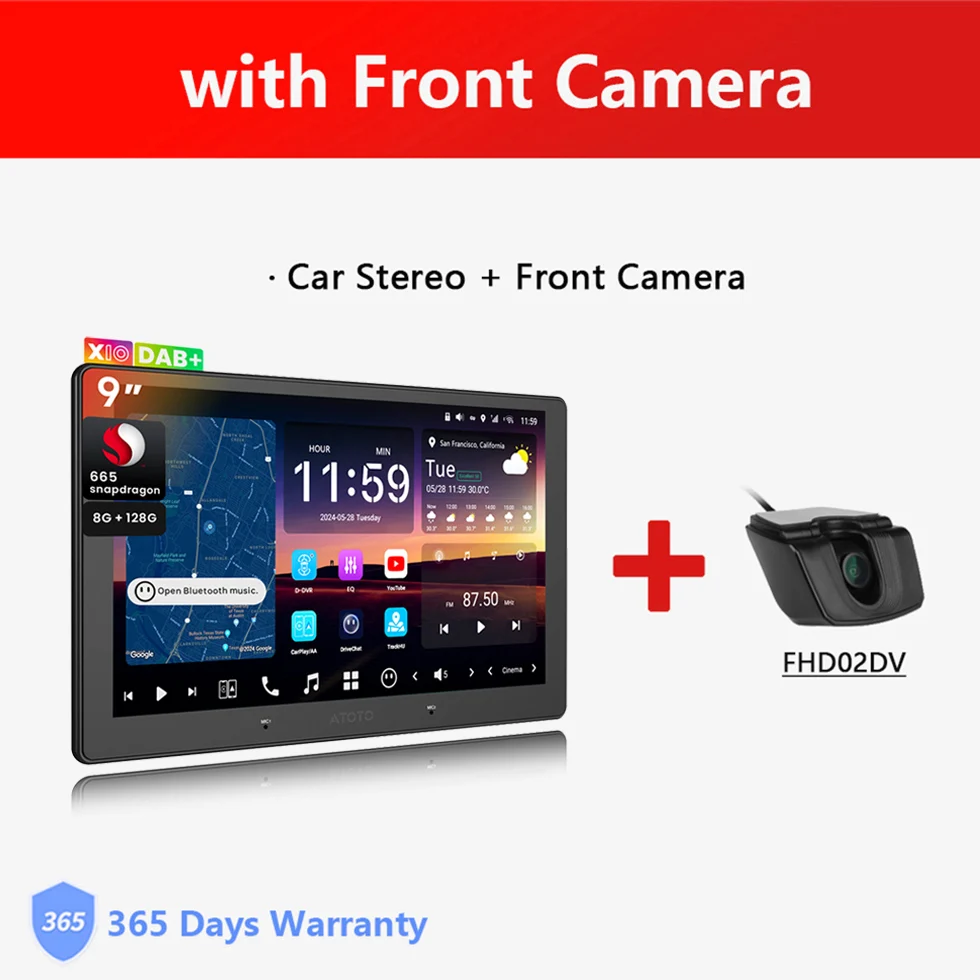 9 inch DAB Android autoradio dubbel 2 Din, AI Agent spraakassistent, LiveView externe camera bewaking parkeerhulp, 4G LTE Bluetooth stereo CarPlay scherm 2Din X10 Atotozone