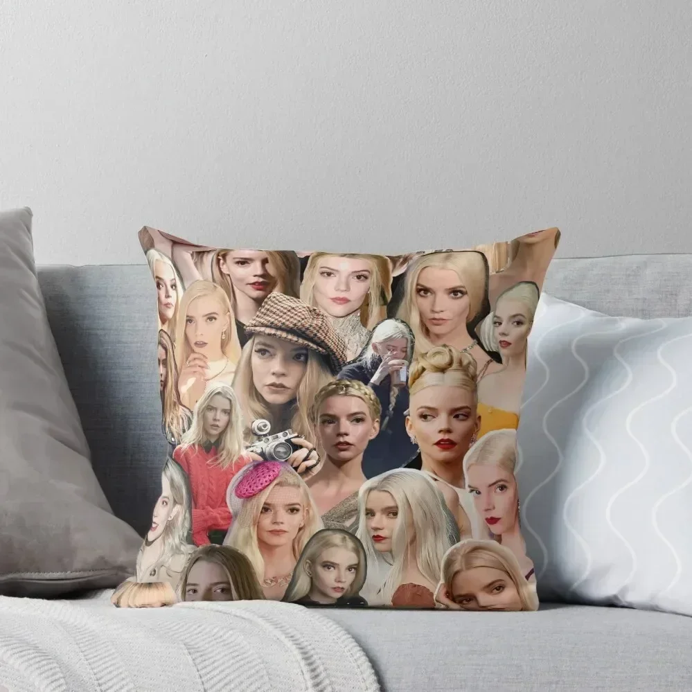 

Anya Taylor-Joy collage Throw Pillow Pillowcases For Pillows Embroidered Cushion Cover Decorative Cushions pillow