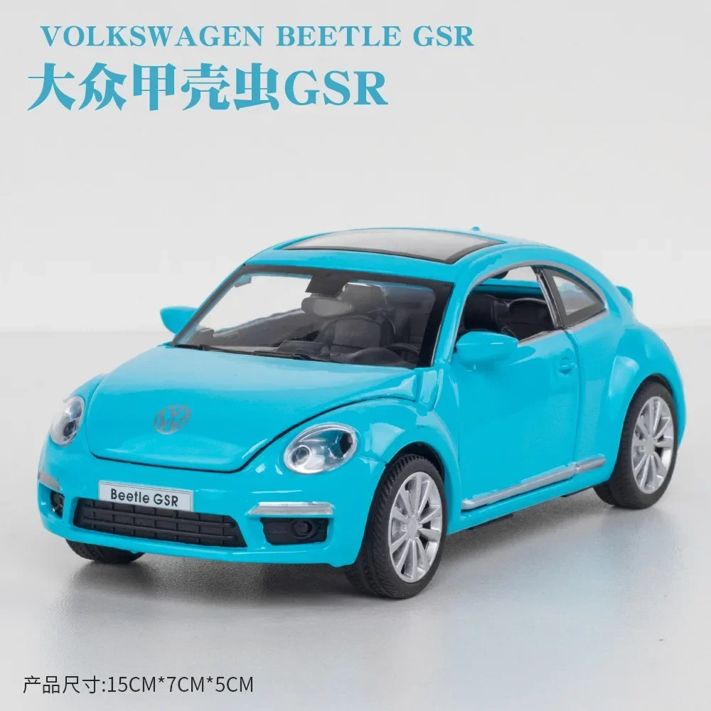 1:32 Volkswagen Beetle GSR Car Model Pull Back Alloy Discast Street Metal Business Cars Model Children Toy A134