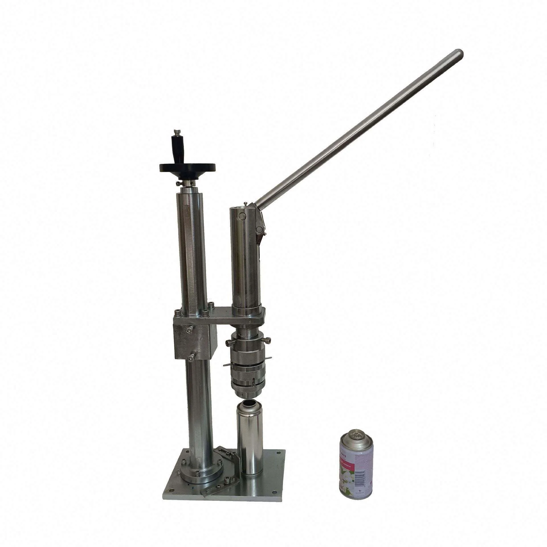 

Semi Automatic Aerosol Filling And Crimping Machine Manual Aerosol Cans Sealing Machine