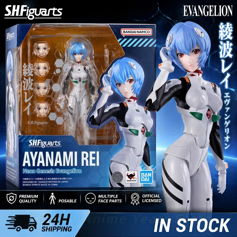 Figura SHF de Rei Ayanami, Evangelion Bandai, Figura de Acción de Anime, Modelo Coleccionable, en Stock, Envío Rápido