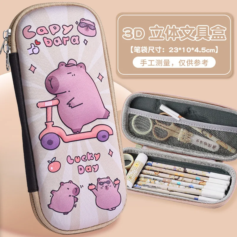 3D pencil case - double-layer, suitable for primary school students, large capacity, boys' stationery bag, girls' stationery box