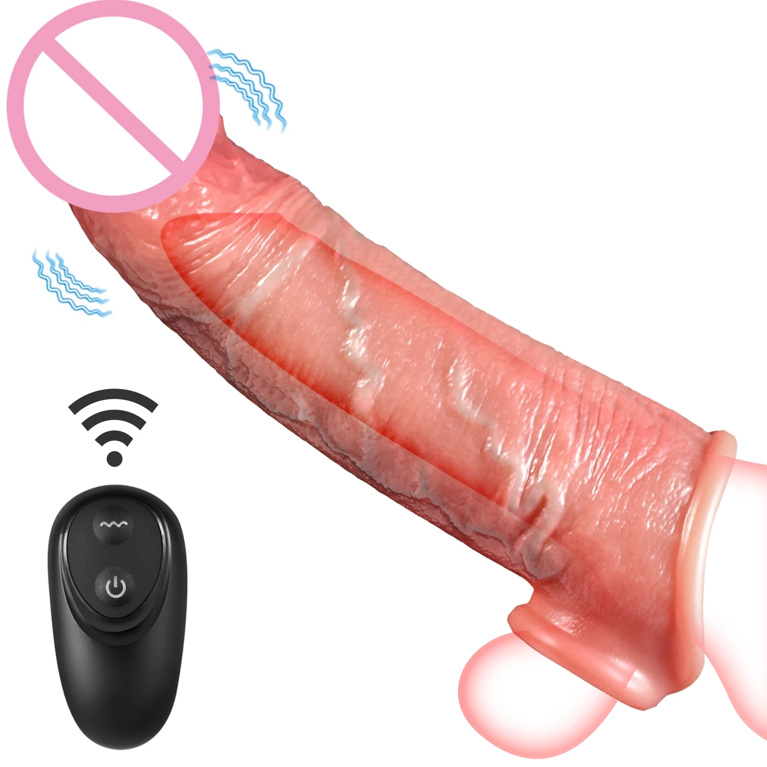 Consolador realista para hombres Gay, manga grande, extensor Anal, glande auténtico, sensación de piel, textura, pene falso, Juguetes sexuales para adultos