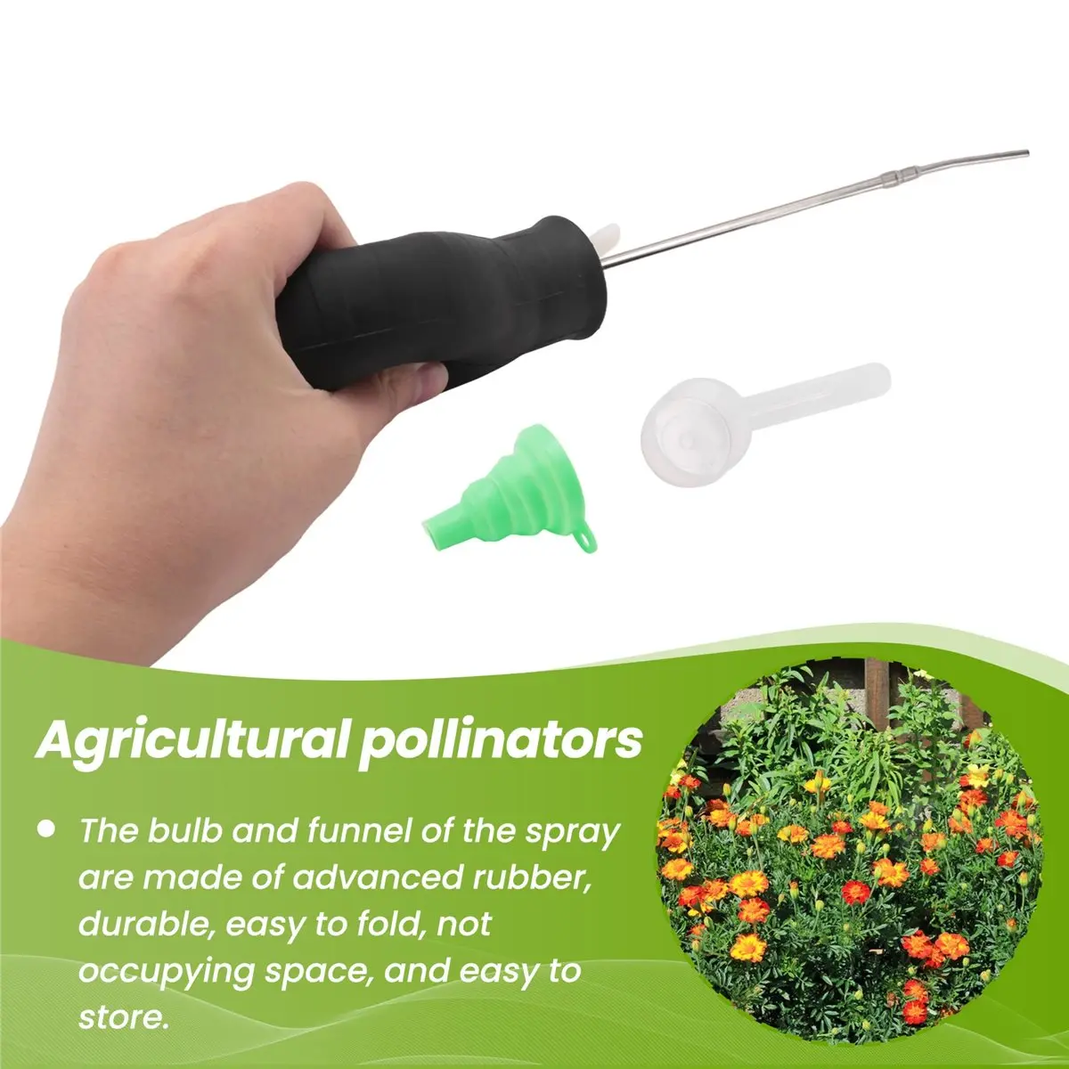 A08I Diatomaceous Earth Powder Duster, Longer 9Inch to 22Inch Retractable Garden Powder Applicator Dispenser, Duster Sprayers