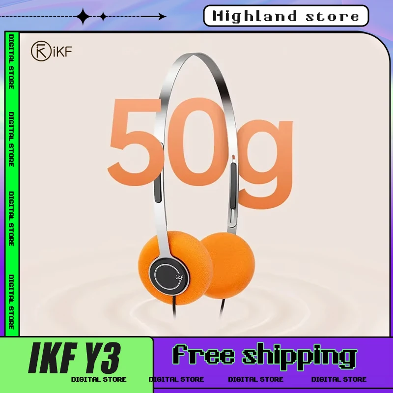 

Ikf Y3 Headphone Retro Wired Lightweight Headphone Designs Koss Style Headset Metal Anc Hifi For Win/Android/Ipad Fashion Gifts