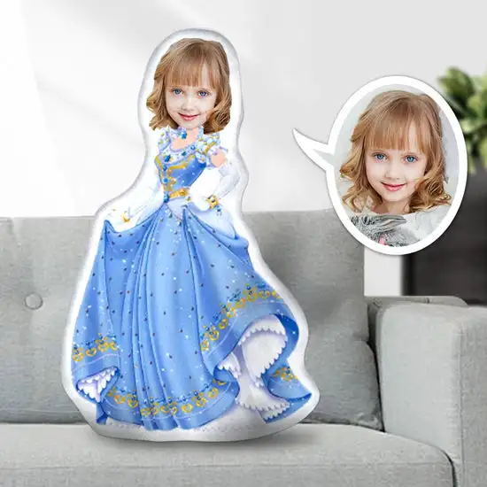 Minime Pillow cushion Dolls Photo Face customized  Pillow creative Personalized Girl Face Pillow Cinderella Princess