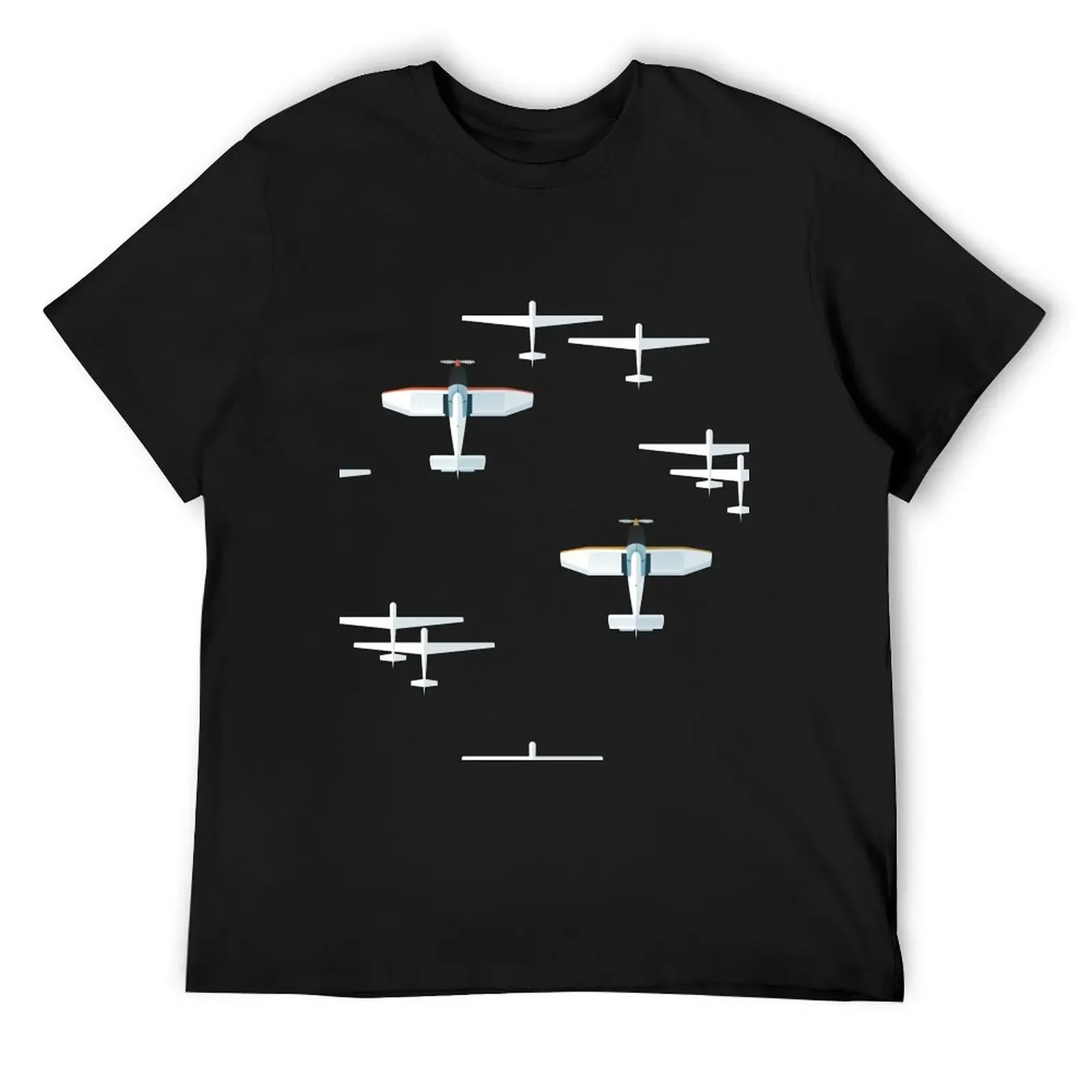 

Robin airplanes and gliders fly in the sky. Serene and cute pattern. T-Shirt vintage plain Blouse street wear mens t shirts