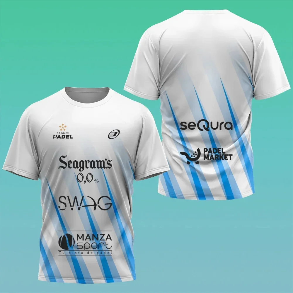 New Men's T-shirt Summer Fashion Tennis Print Short-sleeved Badminton Table Tennis Quick-drying Short-sleeved Men's Sportswear