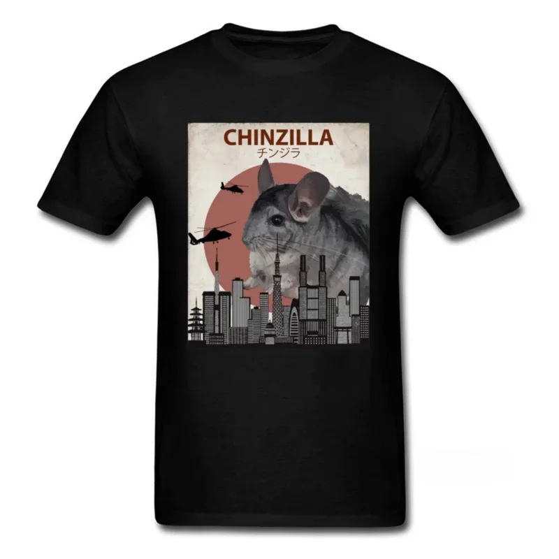 heavyweight T-shirt chinzira Giant Chinchilla  tshirt serve the rat Black T shirts awesome birthday gift clothes