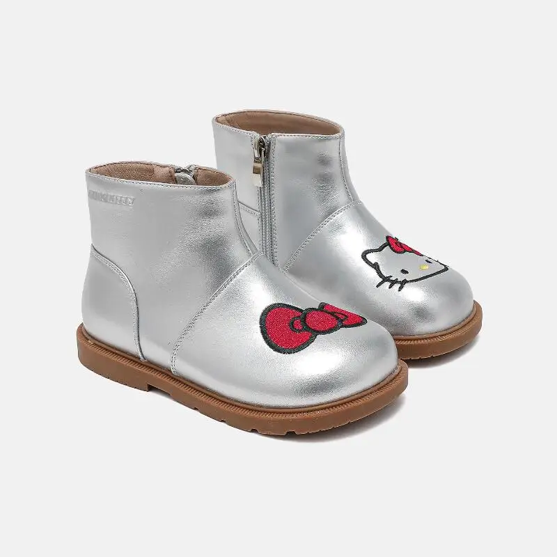 سانريو فتاة مرحبا كيتي Kawaii خفيفة الوزن موضة لينة وحيد الأحذية الجلدية طالب الكرتون الشتاء الطفل حذاء كاجوال نمط جديد