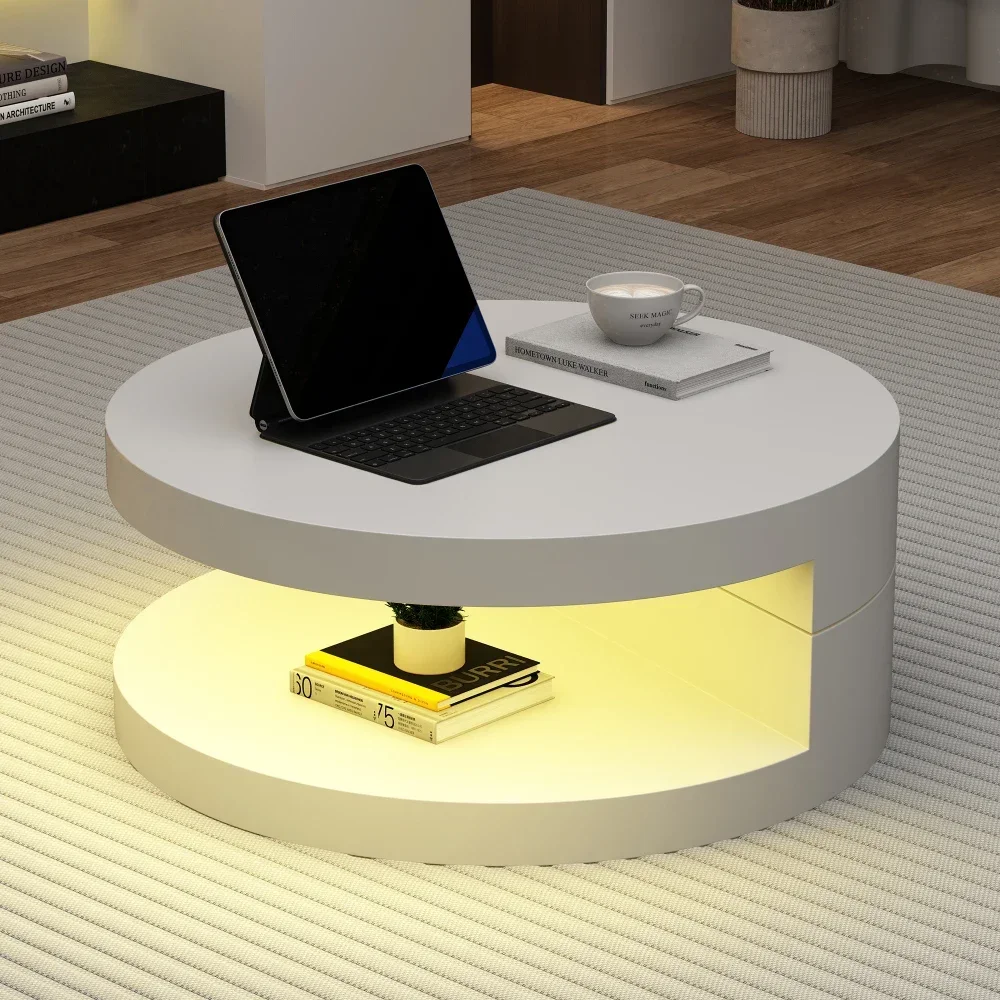 Moderner zylindrischer Couchtisch 360° ° Drehbare Wohnzimmermöbel mit einer Kapazität von 30 kg – Detail 27